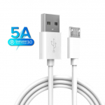 5A Micro USB kaabel Samsungi, Huawei, Xiaomi jaoks 1M/2M Kiirlaadimisega Andmeedastuskaabel Juhe Valge J&auml;me Juhtkaabel Micro jaoks 2M valge