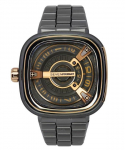 Sevenfriday M-seeria roostevabast terasest musta sihverplaadiga automaatne M2/02M SF-M2-02M meeste k&auml;ekell must