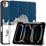 iPad Pro 2024 &uuml;mbrisele, 11-tolline 5. p&otilde;lvkonna kolmekordse nahaga v&auml;rvitud alusega nutikas &uuml;mbris Funda iPad Pro 11 2024 &uuml;mbrisele koos pliiatsihoidjaga For iPad Pro 11 2024 roosa kuldne v&auml;rv