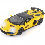 1/24 Sportauto Lambo SVJ 63 Metallist survevalatud autom&auml;nguasjad, eemaldatava katusega helivalgustuse ja tagasit&otilde;mbega mudelautod lastele vanuses 3 aastat ja vanematele 1/24-Size:21.5*9.8*5cm kollane