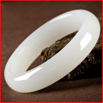 Jade Margin Xinjiang Hotan White Jade naiste k&auml;ev&otilde;ru randme stiilis lamba rasva k&auml;ev&otilde;ru 54MM