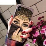 Moslemi islami araabia hijabi n&auml;ov&otilde;re Silmad Koraani telefoni&uuml;mbris iPhone'ile 11 12 13 pro max X XS MAX 6 6s 7 7plus 8 8Plus 5 5S SE XR kate iphone x Xs