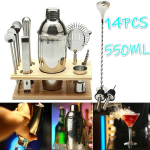 Uus 14 tk/komplekt peobaar Professionaalne baarmeni komplekti mikser 550 ml Bostoni &scaron;eikeripulga komplekt Premium Barware Too 550 ml