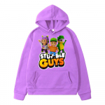 Stumble Guys Prindiga Kapuutsid S&uuml;gis Talv Fliisist Pusa anime kapuutsiga pusa Pullover Joonisfilm Jakk y2k sudadera lasteriided t&uuml;drukutele 140 lilla