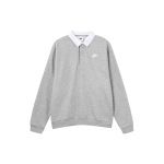Nike Club Fleece V&auml;rviplokkide Kraega Logoga Pikkade Varrukatega Polo S&auml;rk Meeste Topid Tumehall DX0538-063 L white