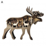 Keskkonnas&otilde;bralik Compact Craved Creative Forest Elk Ornament K&auml;sit&ouml;&ouml; Puidust p&otilde;dra ornament B