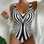 S-5XL naiste &uuml;hes t&uuml;kis ujumistrikoo 2024 suvine 3D-prindiga ujumisriided Monokini suure suurusega rannariided Push Up ujumiskost&uuml;&uuml;m Maillot De Bain XL