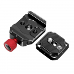 Kiirvabastusklambri adapteri komplekt kiirvabastusplaadiga Arca Swiss 1/4- ja 3/8-tollise kruviauguga must