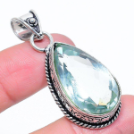 Aqua Apatite Gemstone Handmade 925 Sterling Silver Jewelry Pendant 1.97 b2b37
