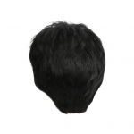 Meeste l&uuml;hike naturaalne lokkis parukas koos tukkidega kohevad k&otilde;rge temperatuuriga kiust meessoost teismelised lainelised mustad pruunid s&uuml;nteetilised juuksed