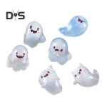6 tk helendavad minivaigust kummikujukesed helendavad Halloweeni kaunistused V&auml;ike kummituse mikro miniatuurne kuju &otilde;uemaja maastikupeoks Sets