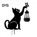 P&auml;ikeseenergia kassi latern Armas kassisiluett sooja valgusega LED-i veekindel roostevastane sisekujunduslamp maapinnaga aiaaia muru jaoks Left