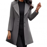 Naiste villane jope Ujutatav krae &uuml;hev&auml;rviline &uuml;herealine mantel Slim Fit termiline pikkade varrukatega pendelr&auml;nne tutvumine kevad s&uuml;gis-talvine mantel M hall