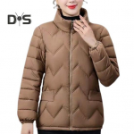 Puuvillase polsterdatud mantli krae pikkade varrukatega lukuga plekk Soe talvejope taskutega &Uuml;hev&auml;rviline paksendatud tepitud v&auml;lisriided XXXL lilla