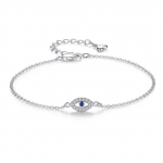 KALETINE Lucky Evil Eye k&auml;ev&otilde;ru 925 Sterling h&otilde;bedased k&auml;ev&otilde;rud naistele Blue Stone CZ T&uuml;rgi reguleeritavad meeste ehted KLTB099 Adjustable to 20CM