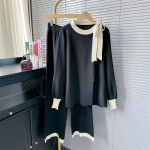 S&uuml;gis- ja talvemood &Uuml;markaelusega lips laternaga varrukatega kootud &uuml;likond Naiste k&otilde;rge v&ouml;&ouml;kohaga vabaaja p&uuml;kskost&uuml;&uuml;m One Size must