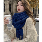 S&uuml;gis- ja talve naiste vintage &uuml;hev&auml;rviline paksendatud termiline narmastega sall