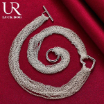 925 Sterling H&otilde;be Naiste Mitmerealine S&uuml;damekujuline Mood Pulmaehted 45CM