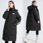 S&uuml;gistalvised soojad jakid Naiste &uuml;hev&auml;rvilised lahtised pika kapuutsiga mantel Parkad Outwear M-XXXL M must