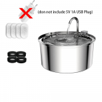 3,2L roostevabast terasest kassi veeautomaat vaikse veepumba filtriga lemmiklooma joogis&ouml;&ouml;tja kassidele koertele joogipurskkaevu kauss