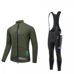 WOSAWE meeste talvine tuulekindel taskutega termofliisist helkuriga pikkade varrukatega termiline pealisosa polsterdatud rattas&otilde;idu matkap&uuml;ksid maanteeratta &uuml;likond 3XL roheline