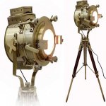 Antiikteatri mereprožektor Nautical puidust statiiv Retro-prožektori stuudio fookus LED