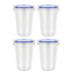 4 tk kaanega kaerakonteinerid &otilde;hukindlad kaerapurgid toidukvaliteediga BPA-vabad n&otilde;udepesumasinas pestavad korduvkasutatavad jogurti teraviljakonteinerid