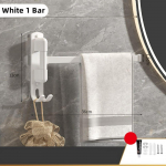 Terasest kokkupandav k&ouml;&ouml;giriiul konksuga seinale kinnitatavate k&auml;ter&auml;tikuivatitega riidepuu r&auml;tikuhoidja r&auml;tikuhoidja 1 Towel Bar valge