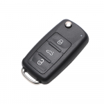 3 nuppu Beetle/Caddy/Eos/Golf/Jetta/Polo/Scirocco/Tiguan/Touran/UP T&uuml;hjad autov&otilde;tmed VW Car Key Shell kaugjuhtimispuldi klapi jaoks must
