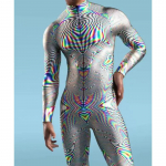 3D-print CyberPunk Mehaaniline Jumpsuit Cosplay Tight Bodysuit Steampunk Halloweeni karnevali kost&uuml;&uuml;mipeo meeste Zentai &uuml;likond XL