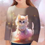 S&uuml;gisesed lasteriided T&uuml;drukutele Loomakassi T-s&auml;rk pikkade varrukatega 3D-printeriga kevadised lapsed 3-12-aastased riided Armsad triiks&auml;rgid 170