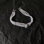 Barokk-p&auml;rlitega v&auml;&auml;riskividega choker-kaelakeed naistele, kolmekihiline helmestest kaelakee, elegantne kost&uuml;&uuml;mikaelakee, luksuslik ehtekink