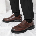 Moodne Briti stiil K&otilde;rge kvaliteet Meeste nahast kingad Pruun Must Hombre Igap&auml;evased Kleit &auml;ri brogue Klassikalised &auml;rikasuaalsed kingad mehed 44 pruun