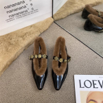 Mood AJGS Uus Disainerstiil Mood Naiste Jalatsid Karusnahast Terava Ninaga Naiste Seksikad Chelsea Saapad Elegantsed Pahkluuni Saapad Soojad Talvejalatsid 39 must