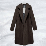 Naiste kasukas, pikk &uuml;hev&auml;rviline talvekarv XXXL must