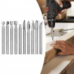 10 Pieces Wood Carving Bit Engraving Enthusiasts Woodworking 0.6 cm Round Shank Electric