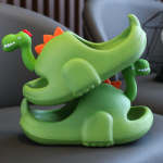 Moodsad t&auml;iskasvanute ja laste EVA sandaalid sussid Kawaii dinosaurus suvine libisemiskindel hingav pehme mugav rannakinga armas vanema-lapse sandaal 16CM roosa