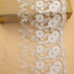 Prantsuse valge v&otilde;rk kolmem&otilde;&otilde;tmeline tikandid lille pits kangas DIY pulmakleit aluspesu pidžaama &otilde;mblusmaterjal kaunistus 1 yard valge