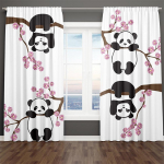 3D-prinditud kroonmultika Armas pandabambusest seeria rohelised lehed, 2 t&uuml;kki &otilde;hukesed varjukardin Elutuba Magamistoa Kodukaunistuse konks 100W130H(CM)40x51in&Rod Pocket