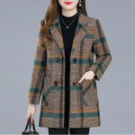 &Uuml;likond Ruuduline villane jope s&uuml;gistalvine paks &otilde;huke pikkade varrukatega v&auml;lisriided pluss 5xl naiste universaalne mantel 4XL tumehall v&auml;rv