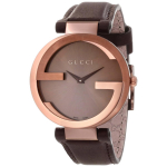Gucci YA133309 Interlocking G Pruuni sihverplaadiga Pruuni PVD-kattega Naiste k&auml;ekell