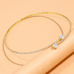 Moodne rhinestone Heart Collar Choker kaelakee naistele Lihtne avatud kraega kaelakee Torques Ehted Aksessuaarid