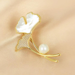 &Otilde;rn imitatsioon fritillary h&otilde;lmikpuu biloba pross, naissoost atmosf&auml;&auml;ri taimne pross Kerge luksuslik ni&scaron;&scaron;, tippklassi pin-jaki aksessuaarid