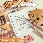 6 tk Kawaii Capybara geelpliiatsid kirjutamiseks sileda musta tindiga pliiatsid Kontoritarvikud Kooli&otilde;pilastele &Otilde;petajale kingitus Esteetilised kirjatarbed ONESIZE