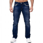 Meeste vabaaja kitsad Slim Fit Straight Stretch Demin Jeans pikad p&uuml;ksid L ultramariin sinine v&auml;rv