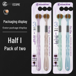 Kahe komplektiga kolmepoolne pehmete harjastega hambahari spiraalsete harjastega t&auml;iskasvanutele