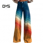 Naiste vabaaja p&uuml;ksid V&auml;rviline 3D lilleprindiga Laia s&auml;&auml;rega K&otilde;rge v&ouml;&ouml;kohaga Suur pluss-suurus Teksad N&ouml;&ouml;p- ja lukukinnisega Taskutega Pikad p&uuml;ksid kohtinguks XL