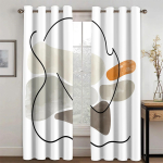 Abstraktne geomeetriline kunst Moodne boheemlaslik esteetika Elegantsed kardinad Akknakardinad elutuppa, magamistuppa, k&ouml;&ouml;ki 2 tk Dekoratsioon 132W164H(CM)52x65in&Hook