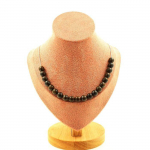Pierres et Min&eacute;raux. Collier 20 perles Bronzite 8 mm. Chaine en acier inoxydable Collier femmes, hommes. Taille personnalisable.