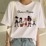 Guns And Roses rokkb&auml;ndi T-s&auml;rgid naistele Suvine &uuml;lisuur T-s&auml;rk Naiste suvised topid Naiste T-s&auml;rgid Esteetilised riided S